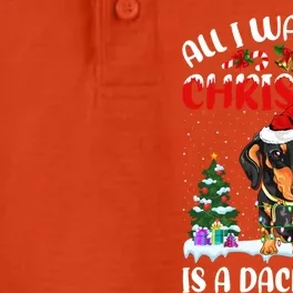 Funny Santa Hat All I Want For Christmas Is A Dachshund Gift Dry Zone Grid Performance Polo