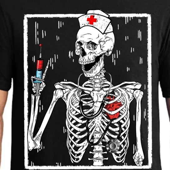 Funny Skeleton Halloween Nurse Nursing Night Shift Gift Pajama Set