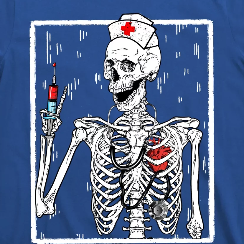 Funny Skeleton Halloween Nurse Nursing Night Shift Gift T-Shirt