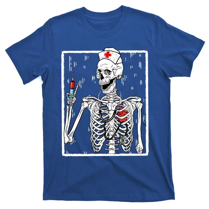 Funny Skeleton Halloween Nurse Nursing Night Shift Gift T-Shirt