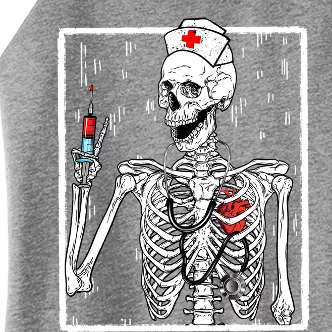 Funny Skeleton Halloween Nurse Nursing Night Shift Gift Women’s Perfect Tri Rocker Tank