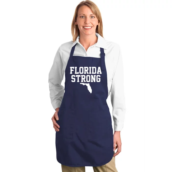 Florida Strong Hurricane Milton Full-Length Apron With Pocket