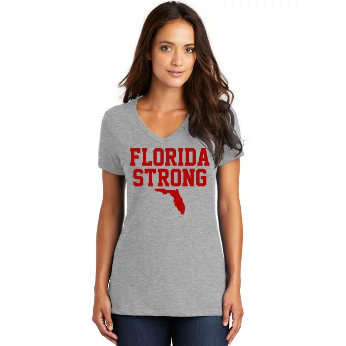 Florida Strong Hurricane Milton Women's V-Neck T-Shirt