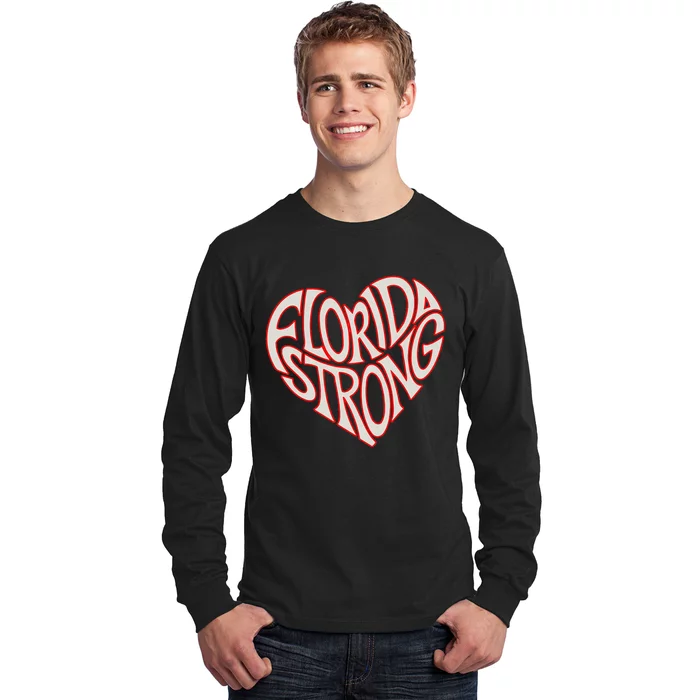 Florida Strong Heart State Pride Typography Long Sleeve Shirt