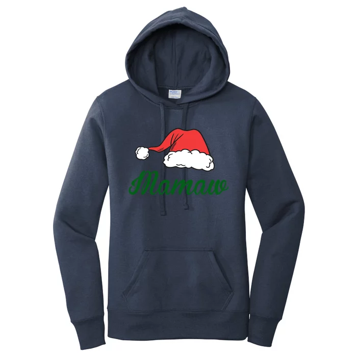 Funny Santa Hat Christmas Costume Family Matching Mamaw Gift Women's Pullover Hoodie