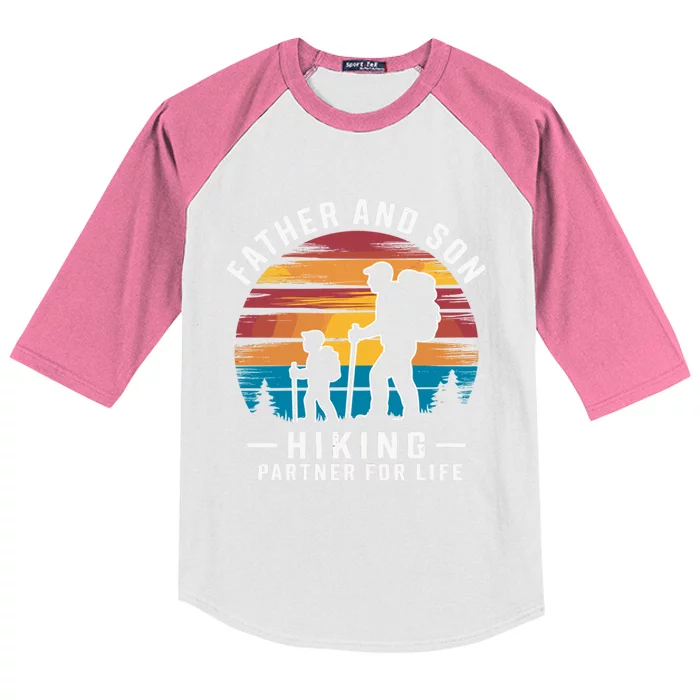 Father Son Hiking Partner For Life Humor Dad Fathers Day Funny Gift Kids Colorblock Raglan Jersey