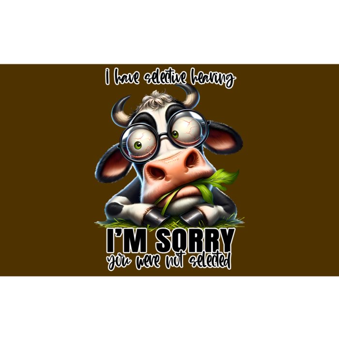 Funny Selective Hearing Sarcastic Cow Bumper Sticker