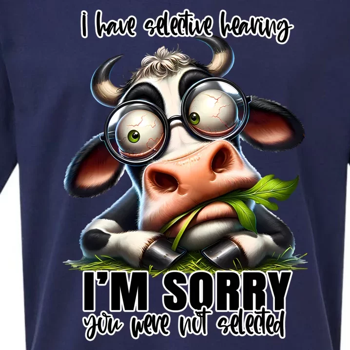 Funny Selective Hearing Sarcastic Cow Sueded Cloud Jersey T-Shirt