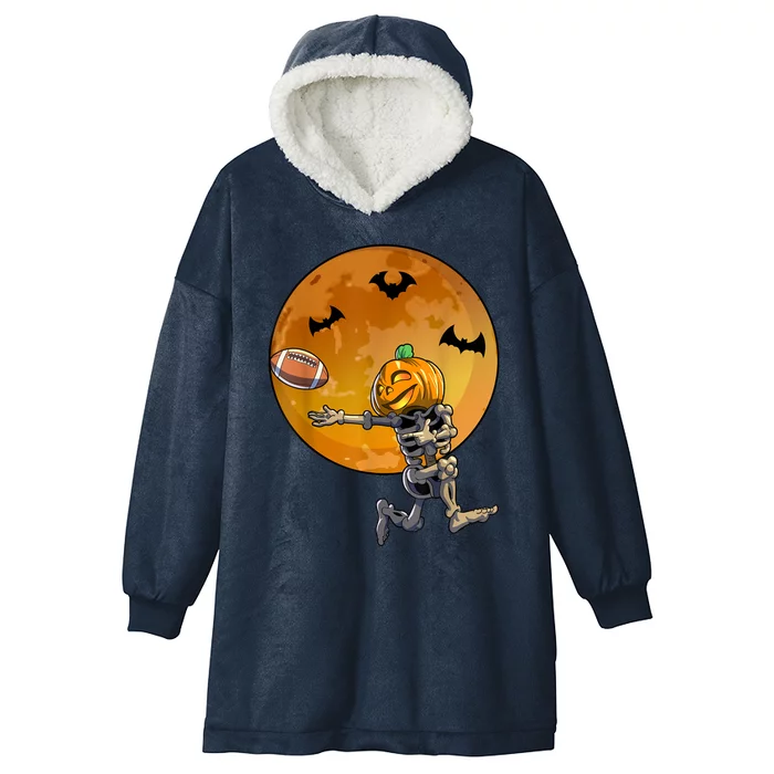 Football Skeleton Halloween Football Halloween Hooded Wearable Blanket