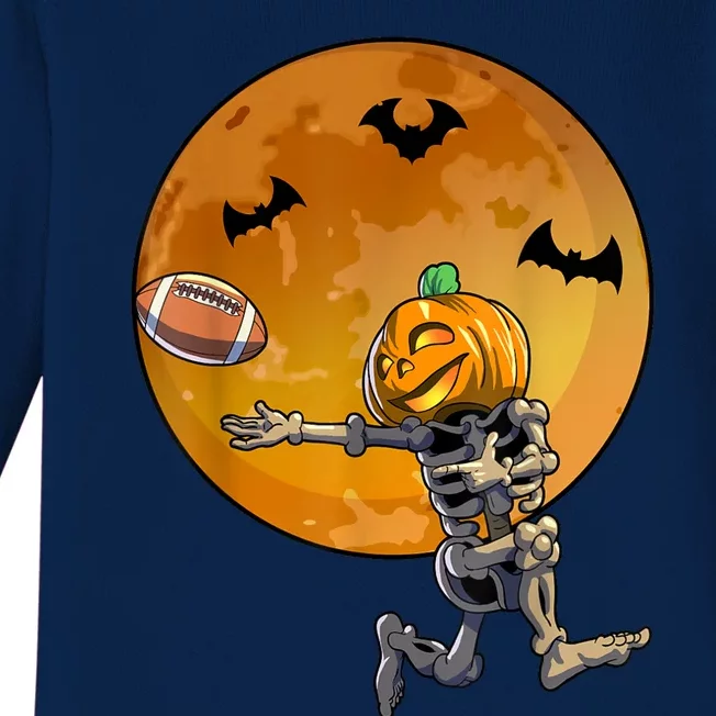 Football Skeleton Halloween Football Halloween Baby Long Sleeve Bodysuit