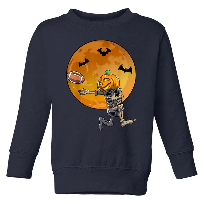 Football Skeleton Halloween Football Halloween Toddler Sweatshirt