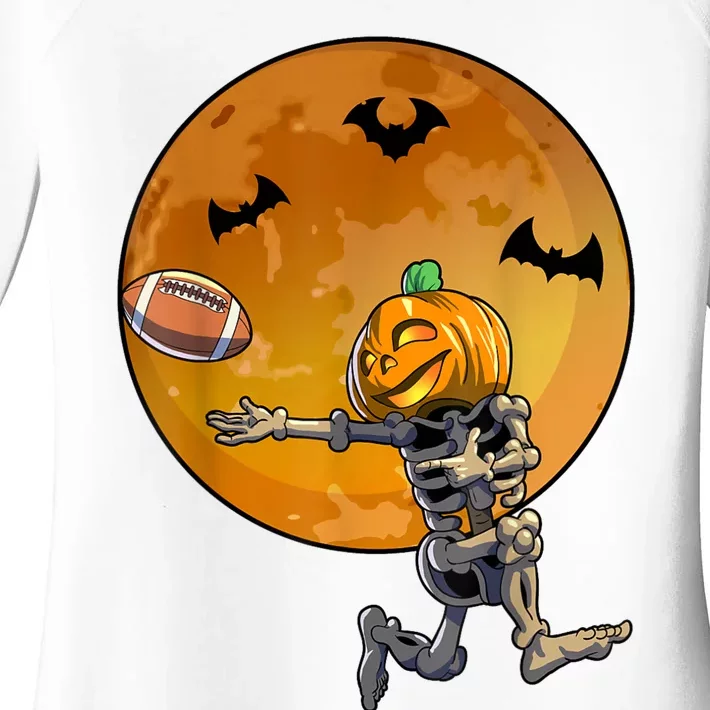 Football Skeleton Halloween Football Halloween Women's Perfect Tri Tunic Long Sleeve Shirt