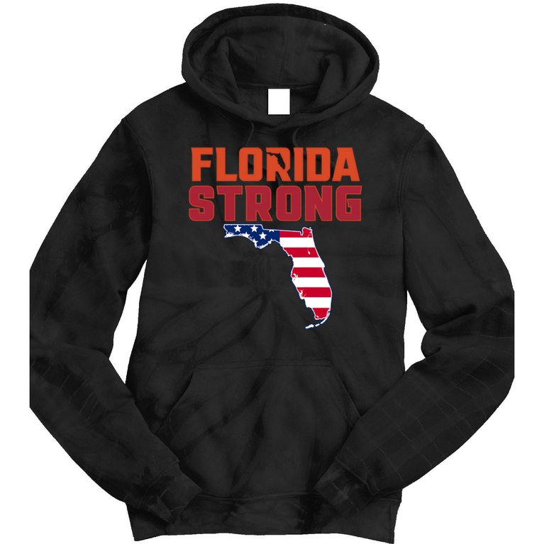 Florida Strong Hurricane Ian Support Florida American Flag Tie Dye Hoodie