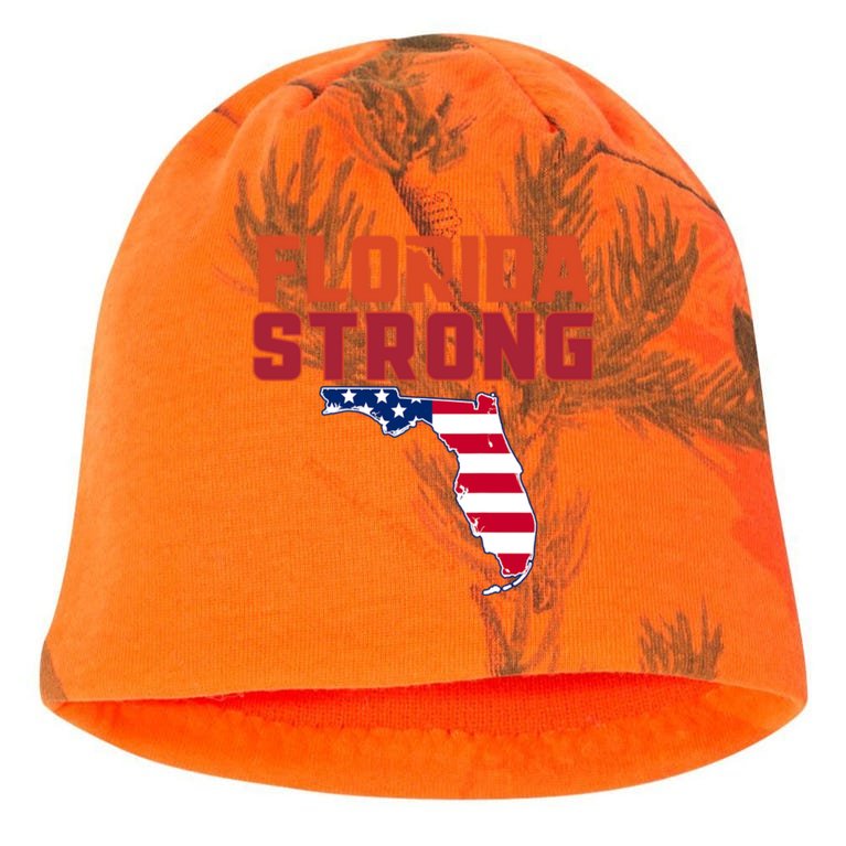Florida Strong Hurricane Ian Support Florida American Flag Kati - Camo Knit Beanie