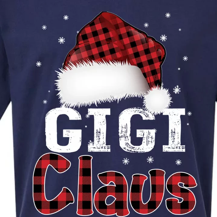 Fun Santa Hat Christmas Costume Family Matching Gigi Claus Gift Sueded Cloud Jersey T-Shirt