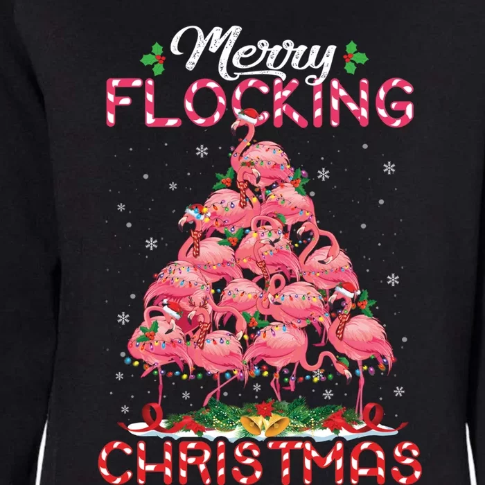 Flamingo Santa Hat Reindeer Xmas Merry Flocking Christmas Gift Womens California Wash Sweatshirt