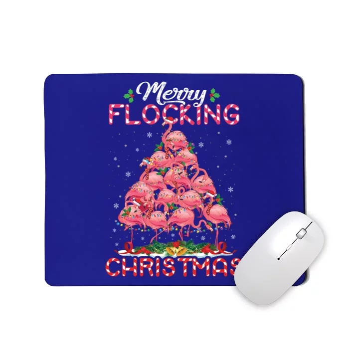 Flamingo Santa Hat Reindeer Xmas Merry Flocking Christmas Gift Mousepad