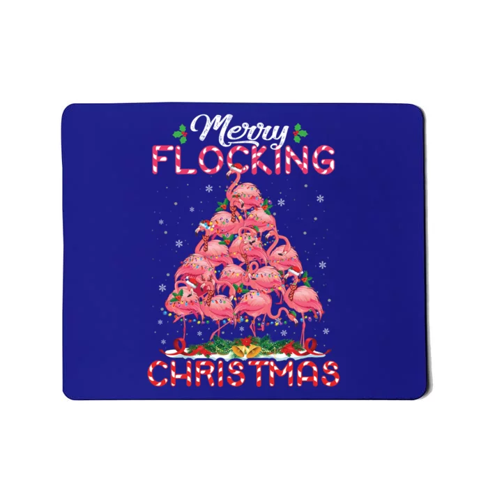 Flamingo Santa Hat Reindeer Xmas Merry Flocking Christmas Gift Mousepad