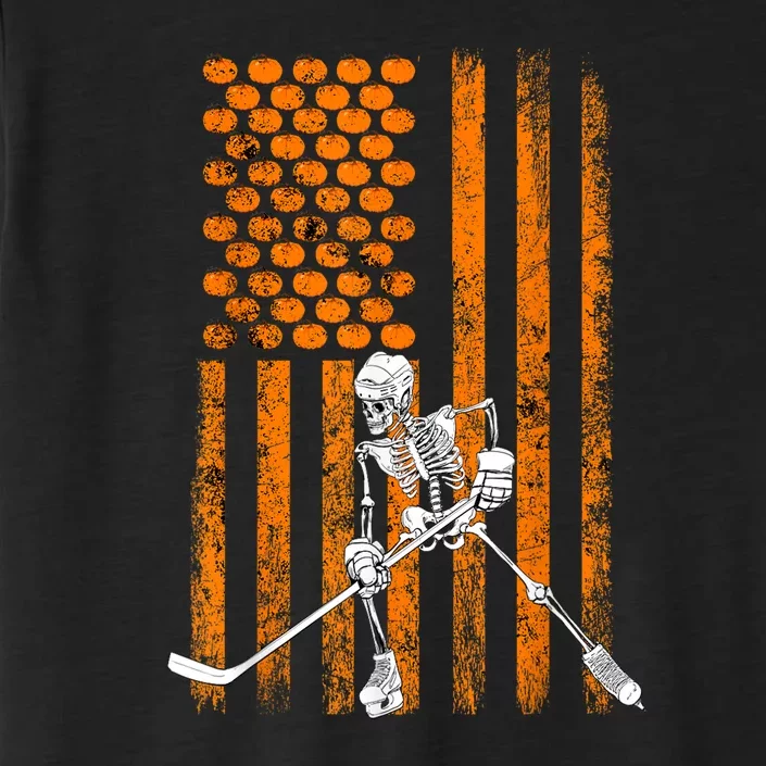 Funny Skeleton Halloween Ice Hockey Player Fan Gift ChromaSoft Performance T-Shirt