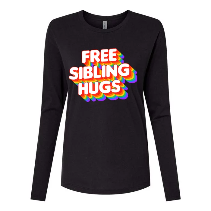 Free Sibling Hugs LGBT Pride Rainbow Gay Womens Cotton Relaxed Long Sleeve T-Shirt