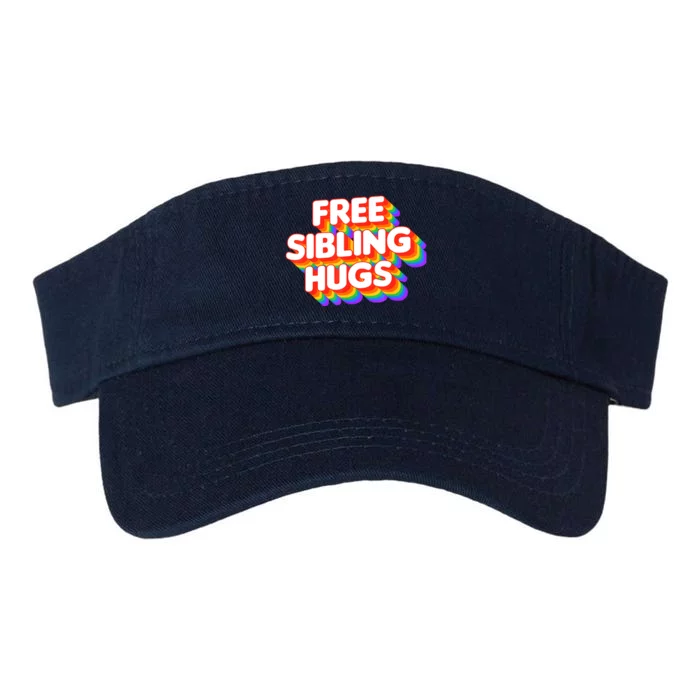 Free Sibling Hugs LGBT Pride Rainbow Gay Valucap Bio-Washed Visor