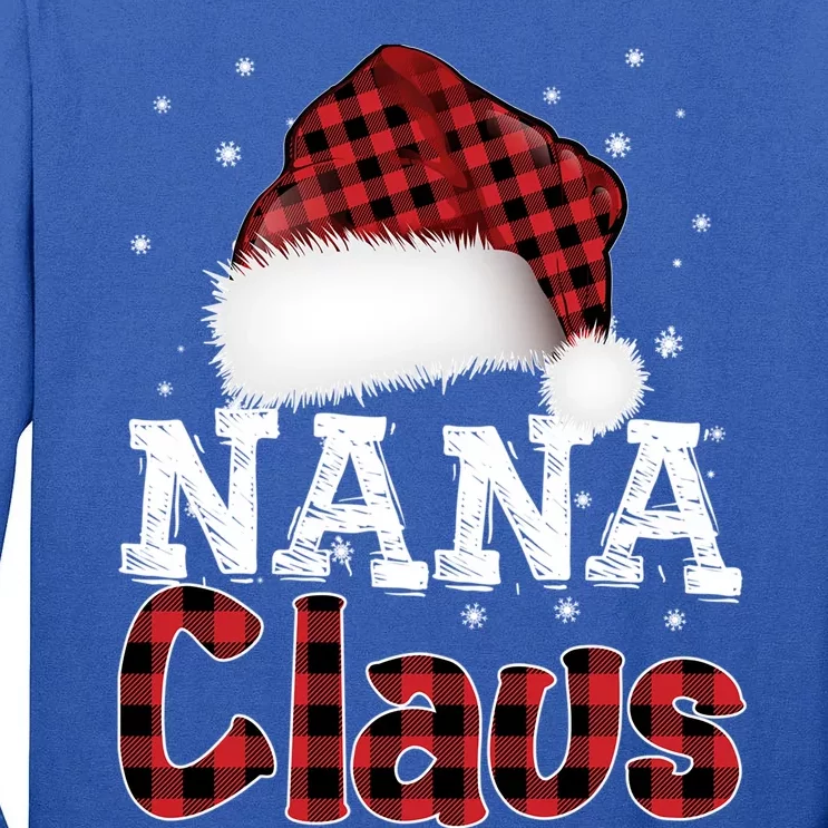 Fun Santa Hat Christmas Costume Family Matching Nana Claus Funny Gift Tall Long Sleeve T-Shirt