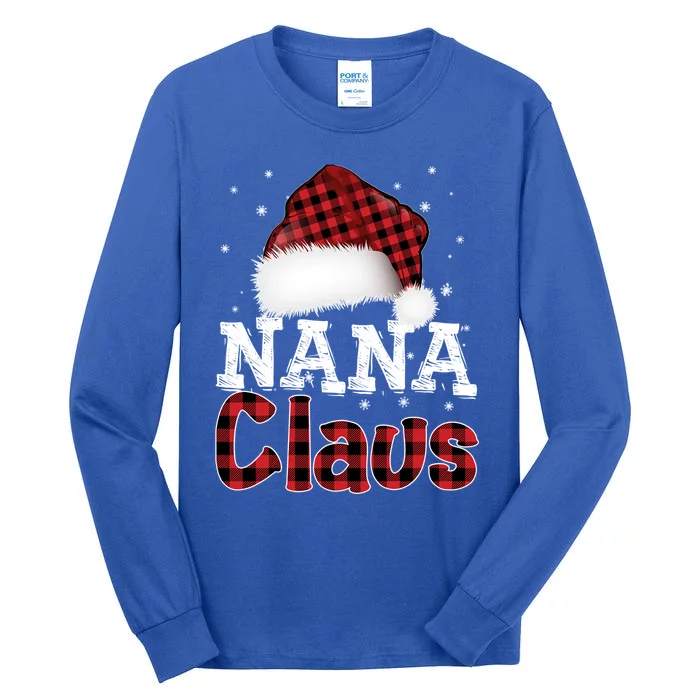 Fun Santa Hat Christmas Costume Family Matching Nana Claus Funny Gift Tall Long Sleeve T-Shirt