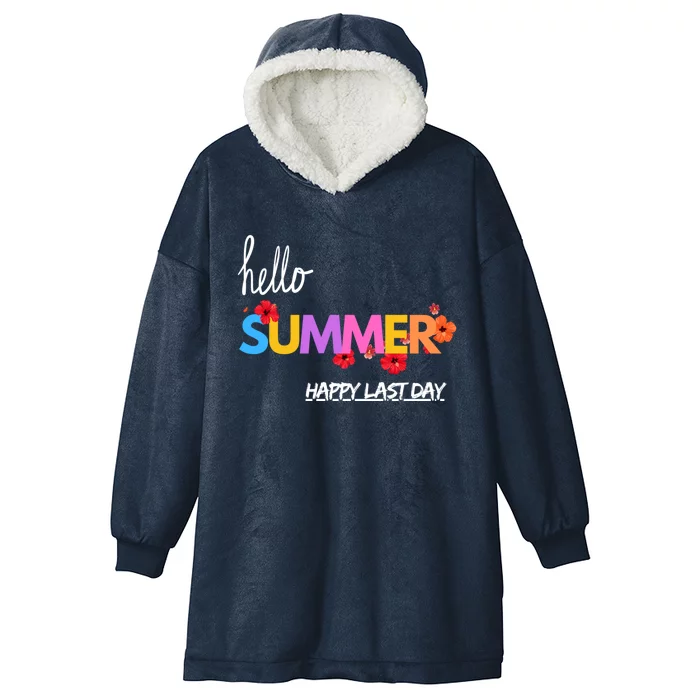 Funny Sunflower Hello Summer Gift Hooded Wearable Blanket