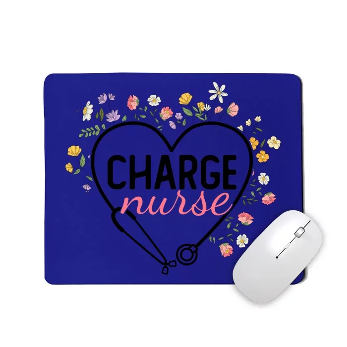 Floral Stethoscope Heart Nursing Charge Nurse Gift Mousepad