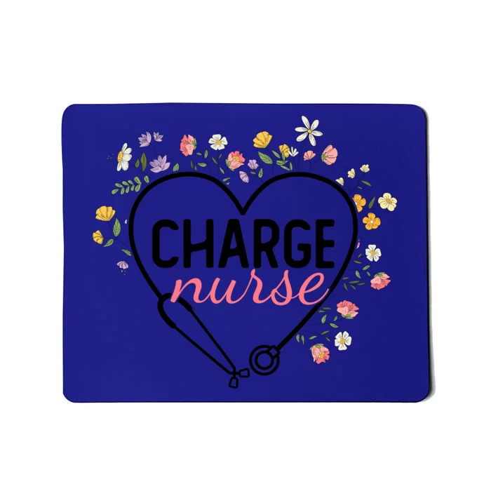 Floral Stethoscope Heart Nursing Charge Nurse Gift Mousepad