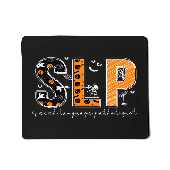 Funny SLP Halloween Costume Pumpkin Fall Skeleton Mousepad