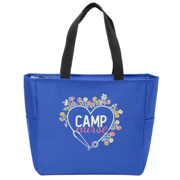 Floral Stethoscope Heart Nursing Camp Nurse Meaningful Gift Zip Tote Bag