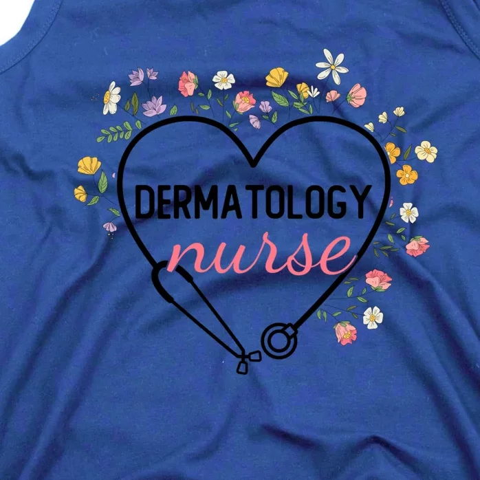 Floral Stethoscope Heart Nursing Dermatology Nurse Cool Gift Tank Top