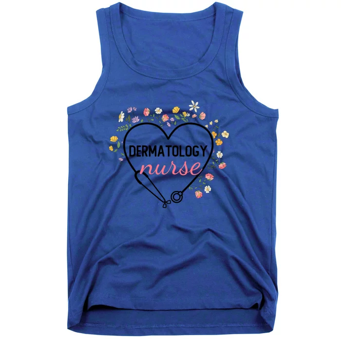 Floral Stethoscope Heart Nursing Dermatology Nurse Cool Gift Tank Top