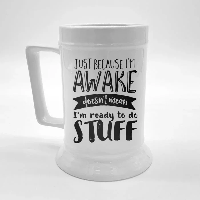 Funny Sarcastic Hoodie Not A Morning Person Hate Waking Up Front & Back Beer Stein