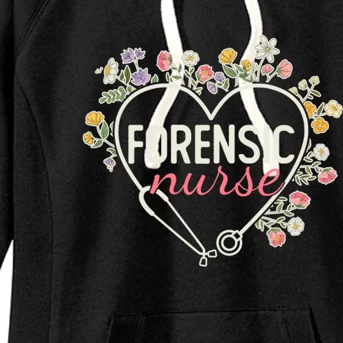 Floral Stethoscope Heart Nursing Forensic Nurse Gift Women's Fleece Hoodie