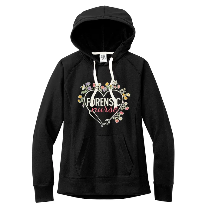 Floral Stethoscope Heart Nursing Forensic Nurse Gift Women's Fleece Hoodie