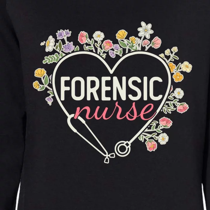 Floral Stethoscope Heart Nursing Forensic Nurse Gift Womens California Wash Sweatshirt