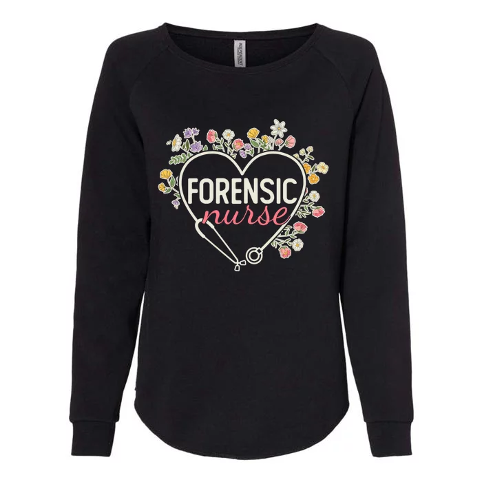 Floral Stethoscope Heart Nursing Forensic Nurse Gift Womens California Wash Sweatshirt