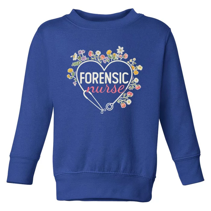 Floral Stethoscope Heart Nursing Forensic Nurse Gift Toddler Sweatshirt