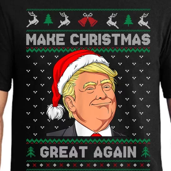 Funny Santa Hat Trump Make Christmas Great Again Ugly Xmas Meaningful Gift Pajama Set