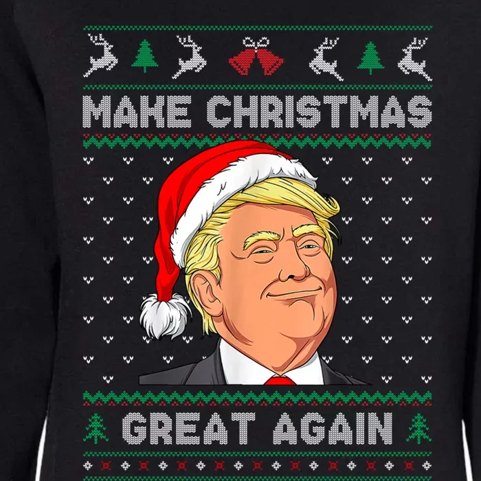 Funny Santa Hat Trump Make Christmas Great Again Ugly Xmas Meaningful Gift Womens California Wash Sweatshirt