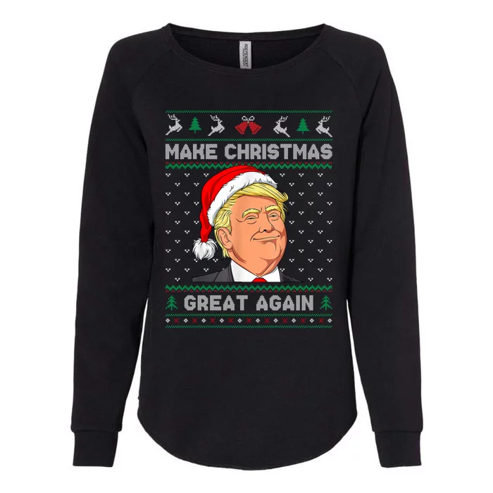 Funny Santa Hat Trump Make Christmas Great Again Ugly Xmas Meaningful Gift Womens California Wash Sweatshirt