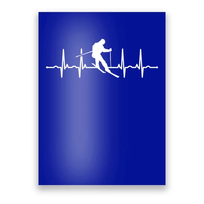 Funny Skiing Heartbeat Ski Design For Skiers Gift Poster