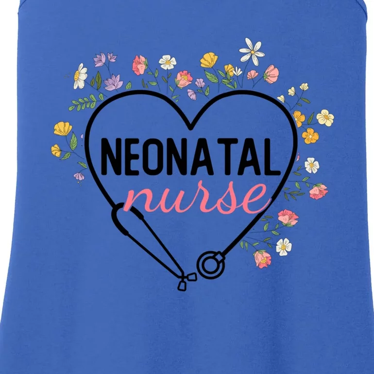 Floral Stethoscope Heart Nursing Neonatal Nurse Gift Ladies Essential Tank