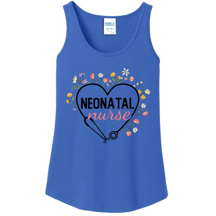 Floral Stethoscope Heart Nursing Neonatal Nurse Gift Ladies Essential Tank