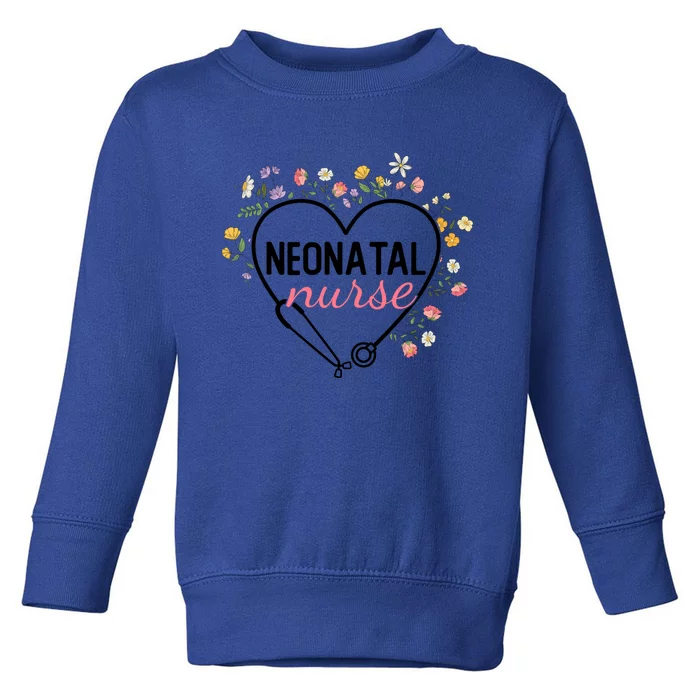 Floral Stethoscope Heart Nursing Neonatal Nurse Gift Toddler Sweatshirt