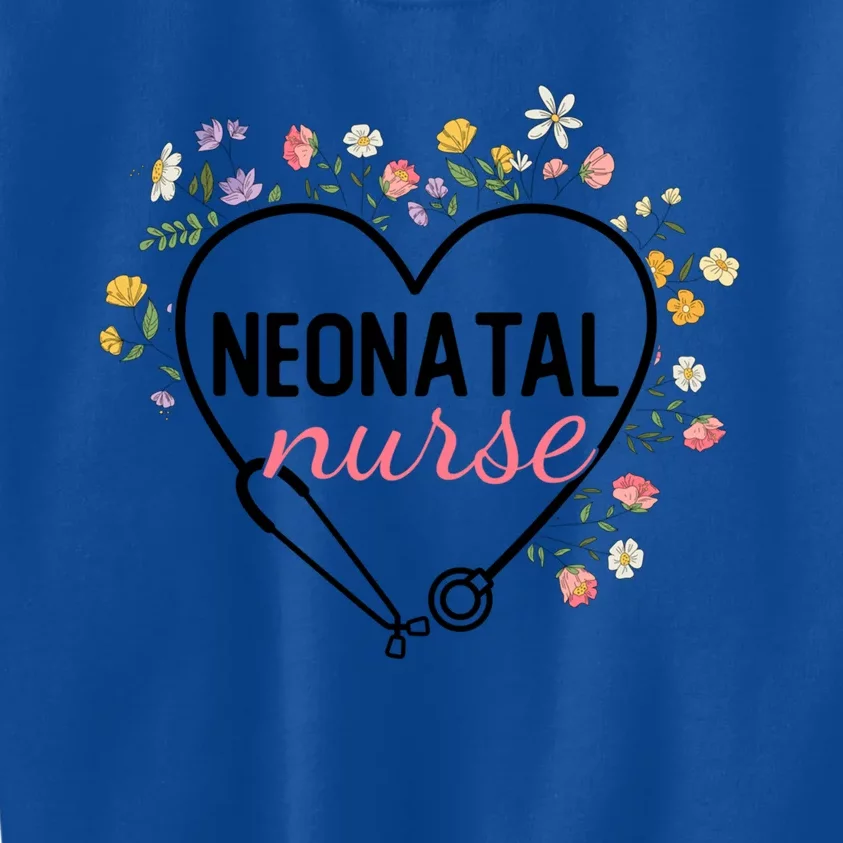 Floral Stethoscope Heart Nursing Neonatal Nurse Gift Kids Sweatshirt