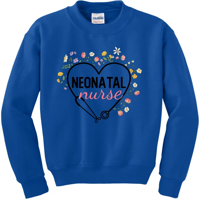 Floral Stethoscope Heart Nursing Neonatal Nurse Gift Kids Sweatshirt