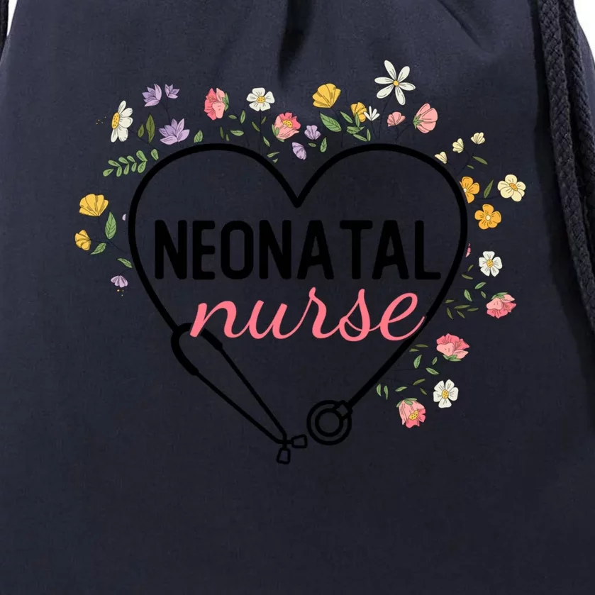 Floral Stethoscope Heart Nursing Neonatal Nurse Gift Drawstring Bag